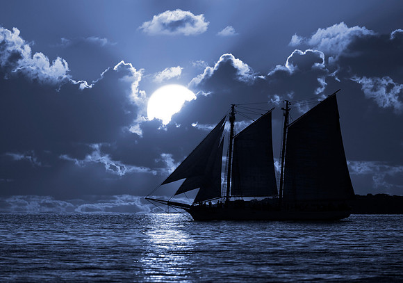 Key West night ship